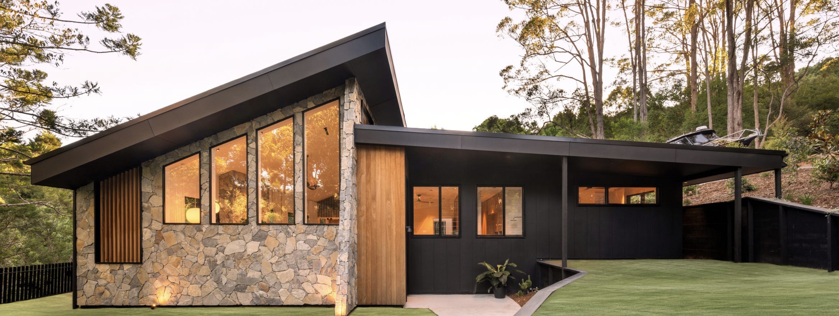 Tallowood Residence at dusk.